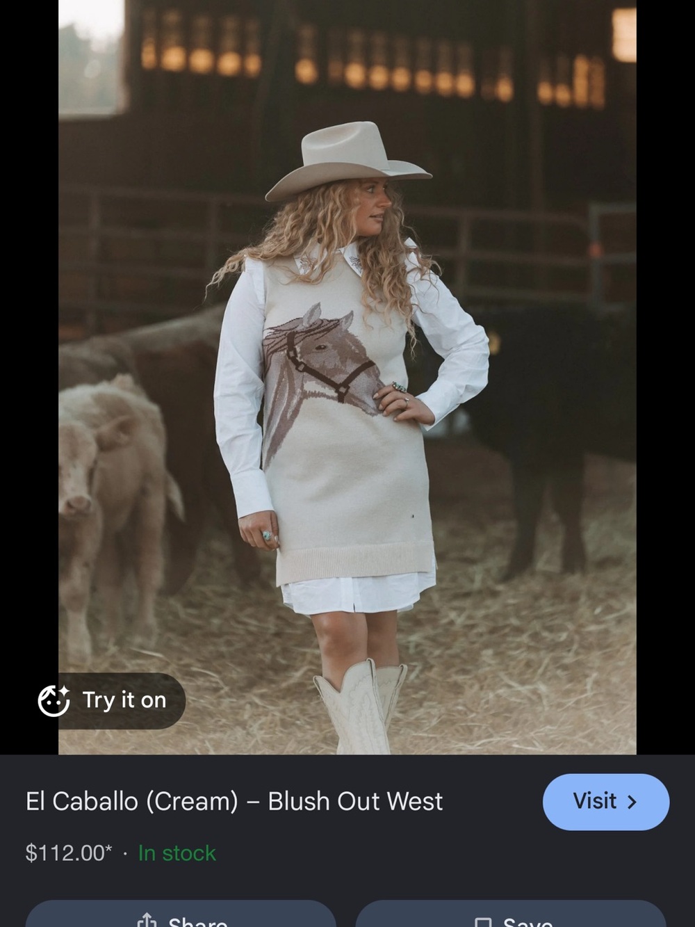 El Caballo Cream Long Sleeve Sweater Dress size xl